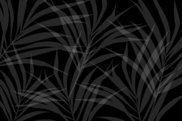 Obraz premium Vector composition of grey alpha transparent stylized leaves on a black background