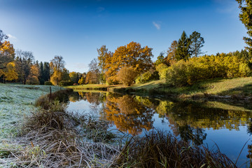 Autumn landscape and landscape in the Park of Pavlovsk, Leningrad region.