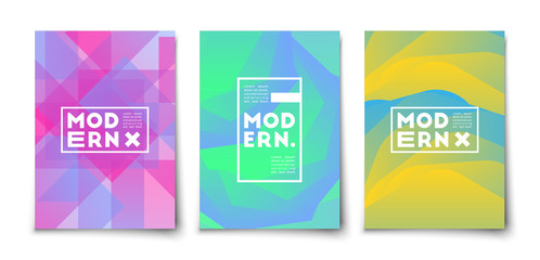 Abstract gradient geometric overlap shapes cover