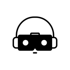 Black solid icon for virtually 