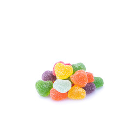 candies or jelly candies on a white background new.