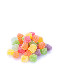 candies or jelly candies on a white background new.