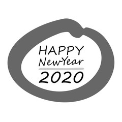Happy New Year 2020 Text Graphic Design