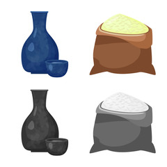 Vector illustration of crop and ecological icon. Collection of crop and cooking vector icon for stock.