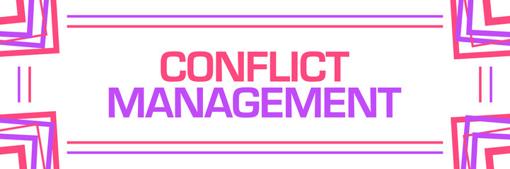 Conflict Management Pink Purple Random Borders Horizontal 