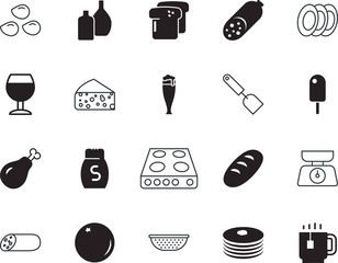 food vector icon set such as: shape, tropic, herbal, lager, loss, party, simple, butcher, pin, parmesan, citrus, cereal, drainer, pasta, detail, utensils, easter, ripe, control, farm, meter, summer