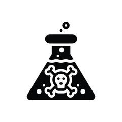 Black solid icon for acid bottle 