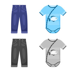 Vector design of fashion and garment logo. Set of fashion and cotton vector icon for stock.