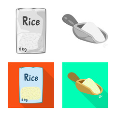 Vector design of crop and ecological sign. Collection of crop and cooking vector icon for stock.