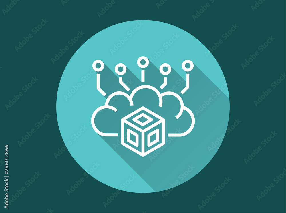 Poster blockchain - vector icon for graphic and web design.
