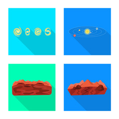 Isolated object of science and cosmic sign. Collection of science and technology vector icon for stock.