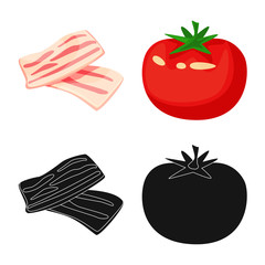 Vector design of taste and product symbol. Collection of taste and cooking stock vector illustration.