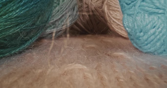 Colourful Balls Of Wool Thread For Knitting. Pastel. Macro.