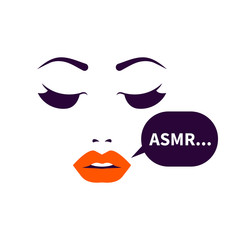 ASMR icon, beautiful lips and whisper