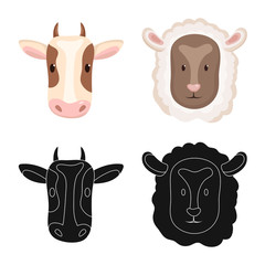 Vector illustration of agriculture and breeding icon. Set of agriculture and organic stock symbol for web.