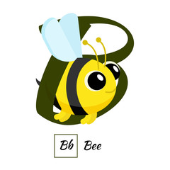 English animal alphabet letter B in vector style
