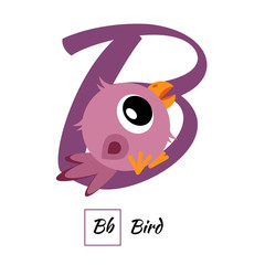 English animal alphabet letter B in vector style