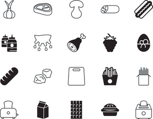 food vector icon set such as: conchiglioni, cutting, taste, serve, mustard, italian, eating, raspberry, muffin, head, mammal, herbs, wrapper, season, bottle, horn, leg, one, grain, new, shallot