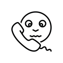 Black line icon for tell say 