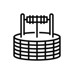 Black line icon for well borehole