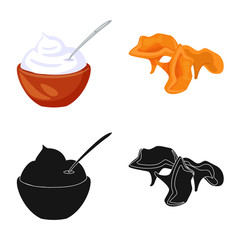Isolated object of taste and product symbol. Set of taste and cooking stock vector illustration.