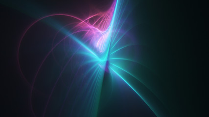 Abstract transparent pink and blue crystal shapes. Fantasy light background. Digital fractal art. 3d rendering.