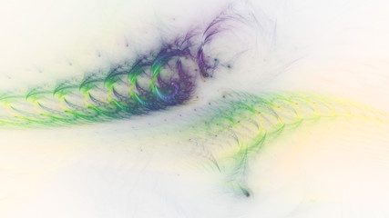 Abstract transparent rainbow crystal shapes. Fantasy light background. Digital fractal art. 3d rendering.