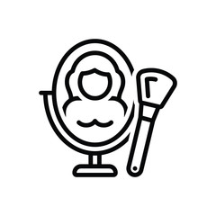 Black line icon for beauty mirror 