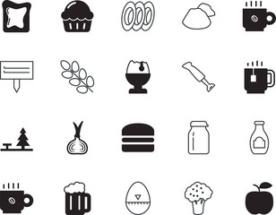 food vector icon set such as: cheeseburger, sauce, stick, barley, autumn, burger, hamburger, onion, plate, ecology, celebration, party, lid, cooked, protein, science, bar, tableware, gray