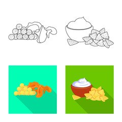 Isolated object of taste and seasonin icon. Set of taste and organic vector icon for stock.