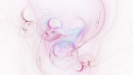 Abstract pink glowing shapes. Fantasy light background. Digital fractal art. 3d rendering.