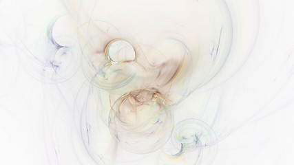 Abstract beige glowing shapes. Fantasy light background. Digital fractal art. 3d rendering.