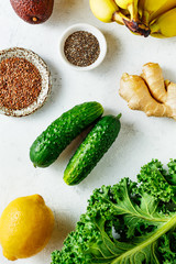 Ingredients for green smoothies