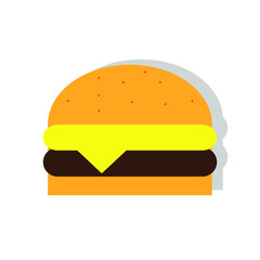 Сheeseburger icon Hamburger with cheese. Sesame 