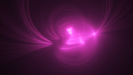 Abstract transparent pink crystal shapes. Fantasy light background. Digital fractal art. 3d rendering.