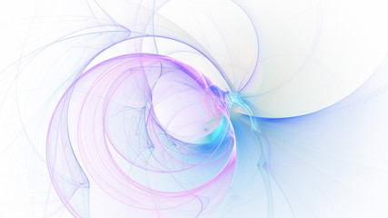 Abstract transparent violet and blue crystal shapes. Fantasy light background. Digital fractal art. 3d rendering.