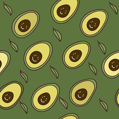 Avocado seamless pattern