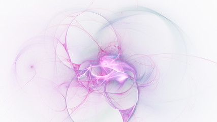 Abstract pink glowing shapes. Fantasy light background. Digital fractal art. 3d rendering.