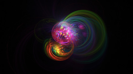 Abstract transparent rainbow crystal shapes. Fantasy light background. Digital fractal art. 3d rendering.