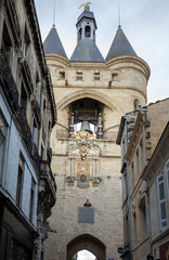 Fototapeta na wymiar La Grosse Cloche (Great bell15th century), the second remaining gate of the Medieval walls. Bordeaux, Gironde department, France