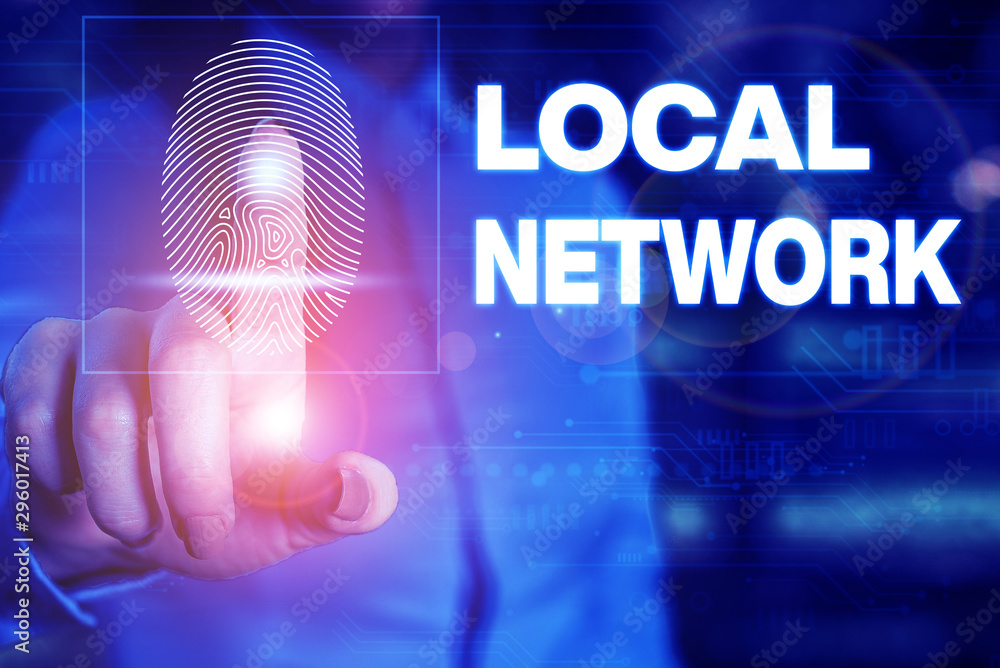 Poster handwriting text writing local network. conceptual photo intranet lan radio waves dsl boradband swit