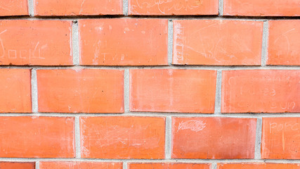 Red and aged Brick wall background