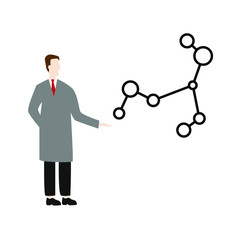 Immune, intestine probiotic concept line icon. Flat cartoon character isolated on white background