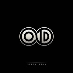 Obraz premium OD initial letter linked circle capital monogram logo modern template silver color version