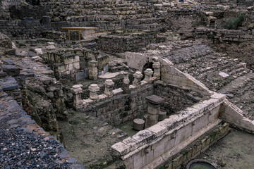 View to the Ancient Stone Buildings in the Beit She'an Park, Israel