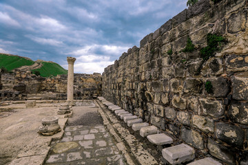 View to the Ancient Stone Buildings in the Beit She'an Park, Israel