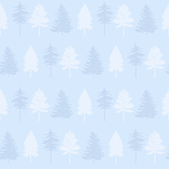 Obraz premium Winter seamless pattern with pine tree. Editable vector illustration