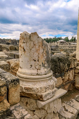 Ancient Roman Columns in the Beit She'an  Park, Israel
