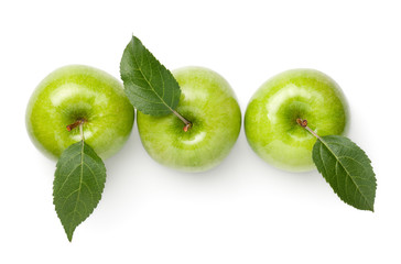 Green Apples Isolated On White Background