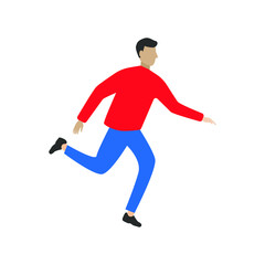 Fototapeta na wymiar Man running.Flat cartoon character 